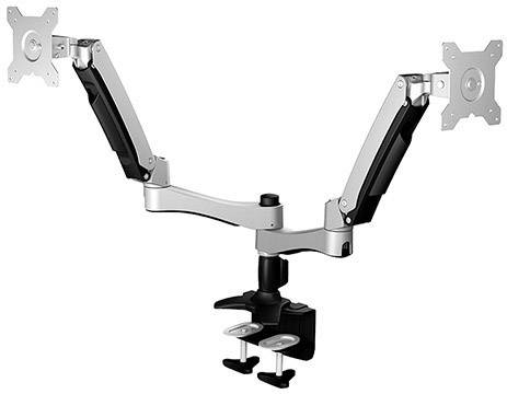ICY BOX IB-MS604-T 2x Monitor desk mount 25,4 cm (10") - 61 cm (24") Silver, Black Height-adjustable, Rotatable, Tiltabl-1