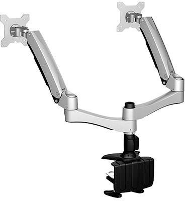 ICY BOX IB-MS604-T 2x Monitor desk mount 25,4 cm (10") - 61 cm (24") Silver, Black Height-adjustable, Rotatable, Tiltabl-2