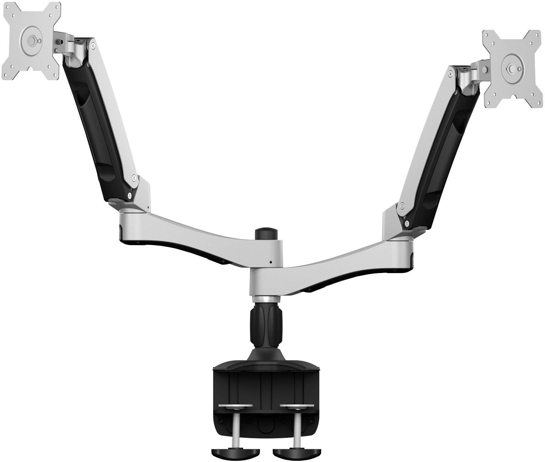 ICY BOX IB-MS604-T 2x Monitor desk mount 25,4 cm (10") - 61 cm (24") Silver, Black Height-adjustable, Rotatable, Tiltabl-3