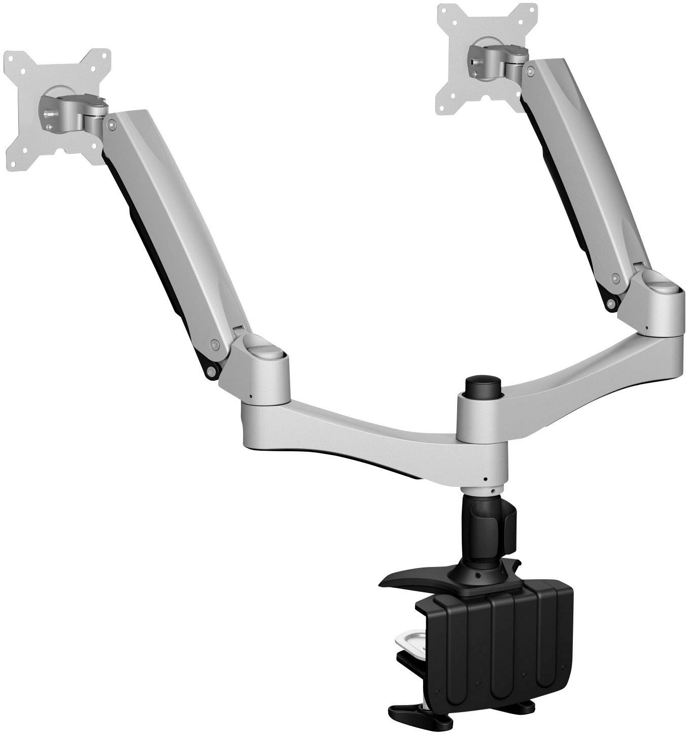 ICY BOX IB-MS604-T 2x Monitor desk mount 25,4 cm (10") - 61 cm (24") Silver, Black Height-adjustable, Rotatable, Tiltabl-4