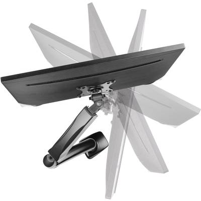 A monitor arm with a pivoting and tilting screen that provides flexibility in positioning a monitor.