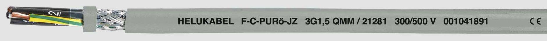 Helukabel F-C-PURoe-JZ Control lead 3 G 0.50 mm² Grey 21201-100 100 m