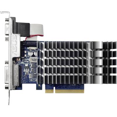 A computer graphics card with a large heatsink and connection ports. Primarily electronic components and metal structure visible.