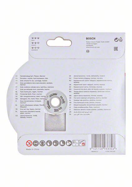 Bosch Accessories 2608615136 2608615136 Diamond cutting disc Diameter 110 mm Bore diameter 22.23 mm Ceramics, Ceramics, -2
