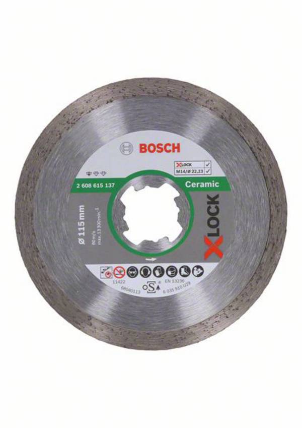Bosch Accessories 2608615137 Bosch Power Tools Diamond cutting disc Diameter 115 mm Bore diameter 22.23 mm Ceramic 1 pc(s)