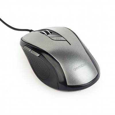 Gembird MUS-6B-01-BG Mouse USB Optical Silver, Black 6 Buttons 400 dpi, 800 dpi, 1200 dpi, 1600 dpi-0