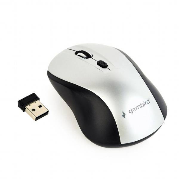 Gembird MUSW-4B-02-BS Radio Wi-Fi mouse Optical Black, Silver | Conrad.com