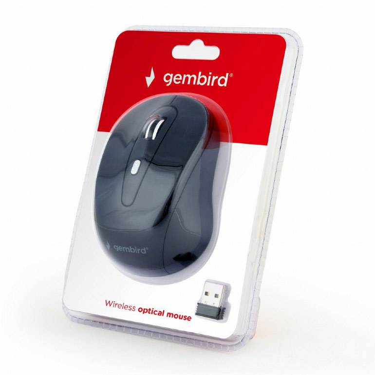 Gembird MUSW-6B-01 Mouse Radio Optical Black, Silver 4 Buttons 1600 dpi-2