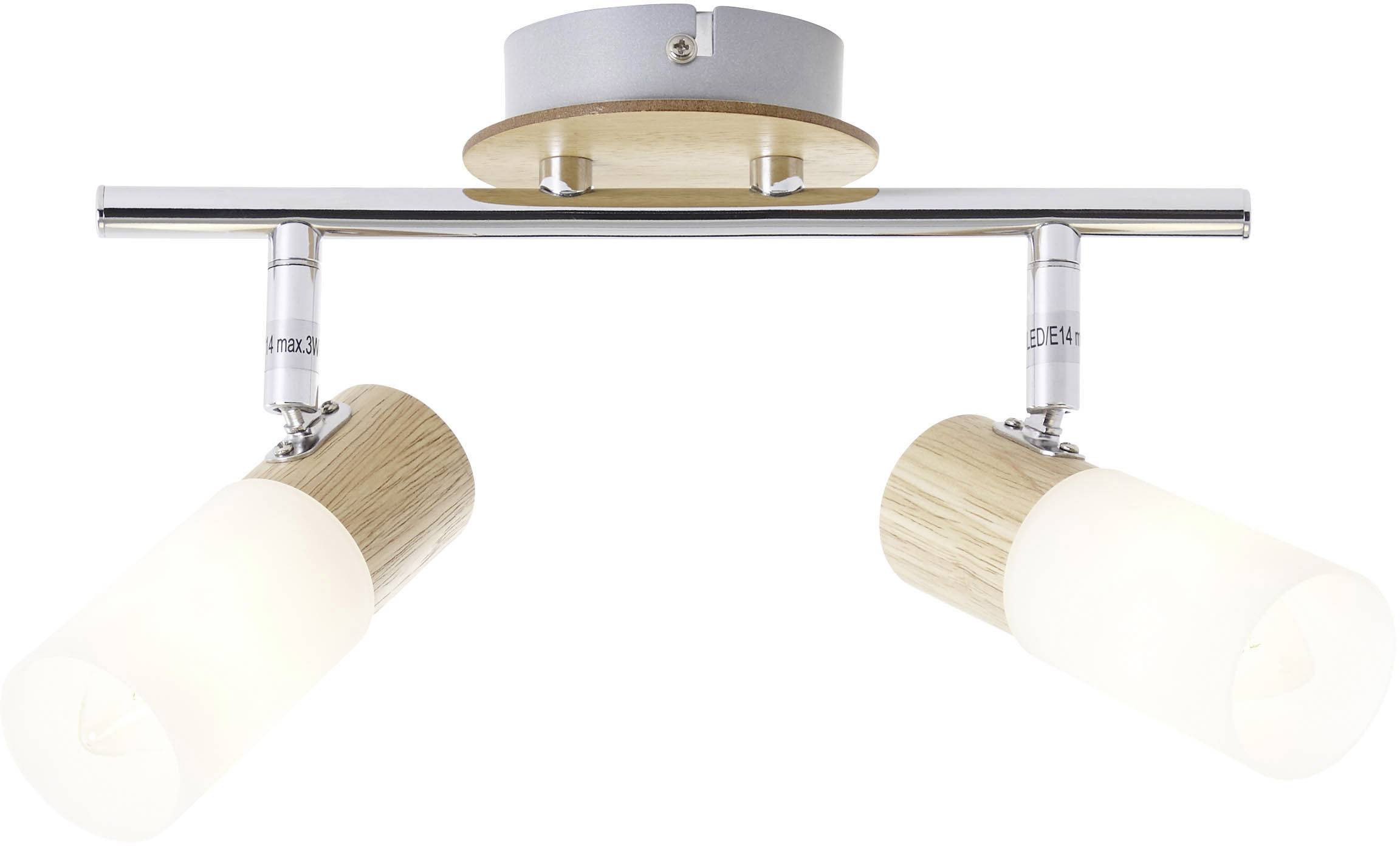 Brilliant Babsan 51413/50 Ceiling floodlight LED (monochrome) E14 7 W Wood (light), White