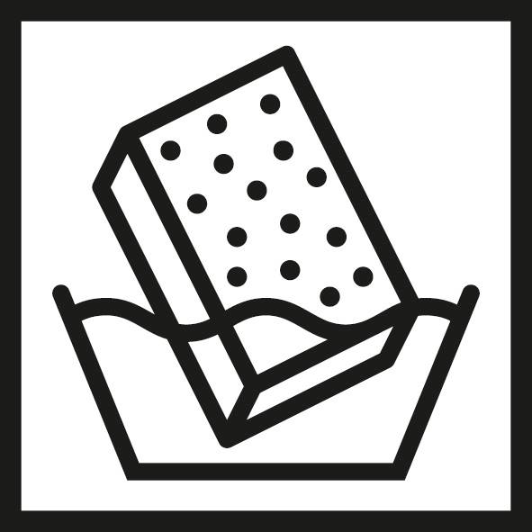 'Symbolic representation of a sponge in a bath of water.'