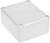 White, rectangular plastic box with rounded corners and four screw holes on the top surface.