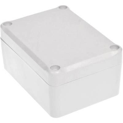 White rectangular plastic enclosure with rounded corners and four visible screw holes, suitable for electronic applications.