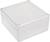 White plastic box with a removable lid, suitable for electronic components or circuits. Square shape, robust design.