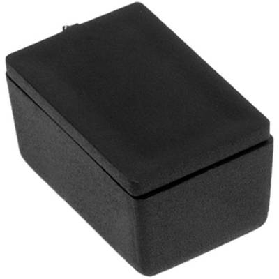 A small, black plastic enclosure with a removable lid, often used for storing small electronic components.