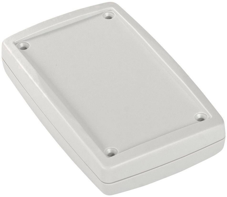 Light grey rectangular plastic enclosure with rounded edges and four screw holes at the corners, suitable for electronic devices.