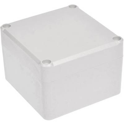 White square plastic box with a screwable lid, suitable for wall mounting or storage of electrical components.