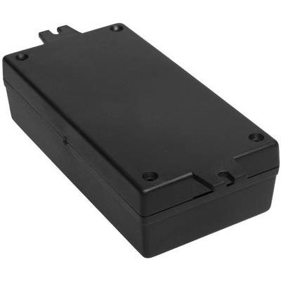 Black, rectangular plastic housing with rounded corners and screw holes at the corners.