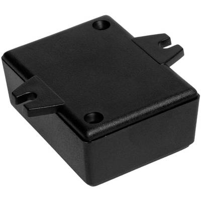 Black, rectangular electronic box with mounting tabs at two corners.