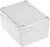 White rectangular plastic box with rounded corners and a removable lid, suitable for electrical component enclosures.