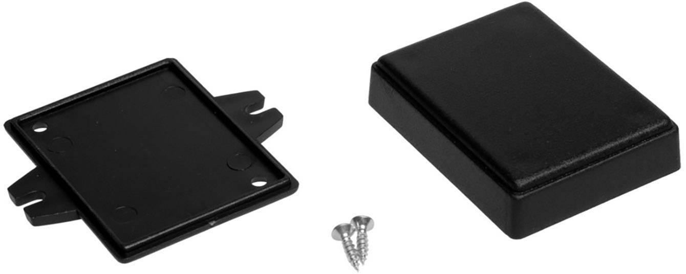 Black plastic casing with a removable lid and screws in the centre.