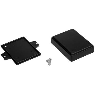Black plastic casing with a removable lid and screws in the centre.