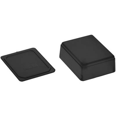 Two black plastic boxes, one open and one closed. Ideal for storing small items or electronic components.