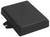 Black rectangular plastic box with rounded corners, slightly angled from above.