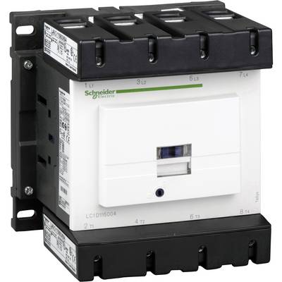 Contactor with multiple connection terminals, primarily white with a black housing, 'Schneider Electric' brand name visible.