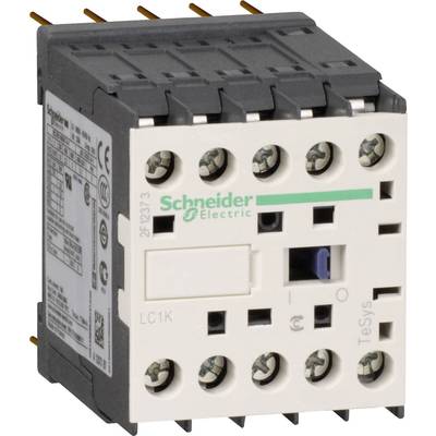 A contactor by Schneider Electric, model LC1K, with markings and plug connections on the top surface, suitable for electrical control systems.