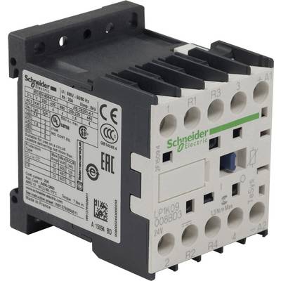 Contactor by Schneider Electric with model number LP1K09, suitable for 600V, 50/60Hz, showing connection terminals and technical specifications.