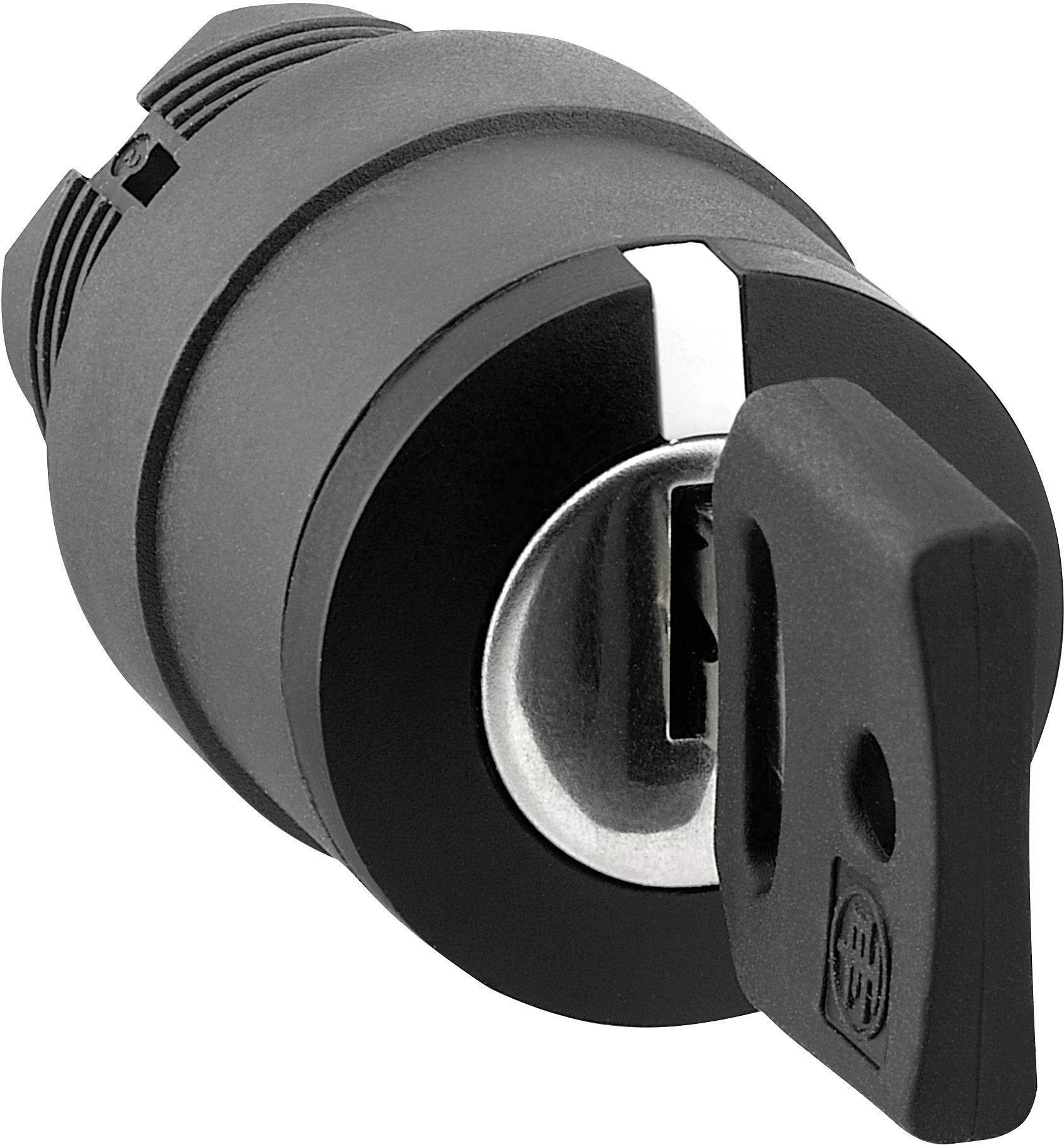 'A black castle with a key inserted.'