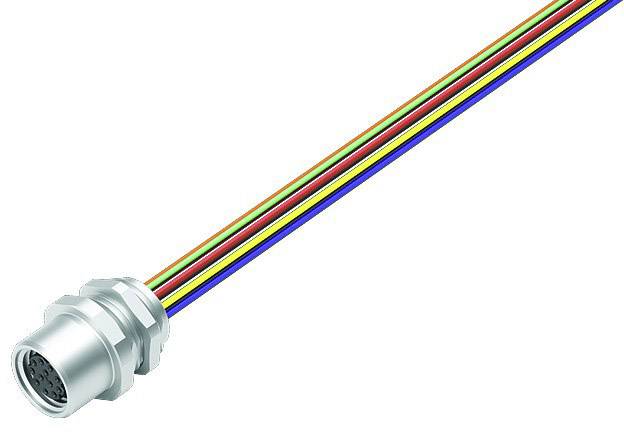 Four-coloured cable with silver plug, suitable for electrical connections or wiring.