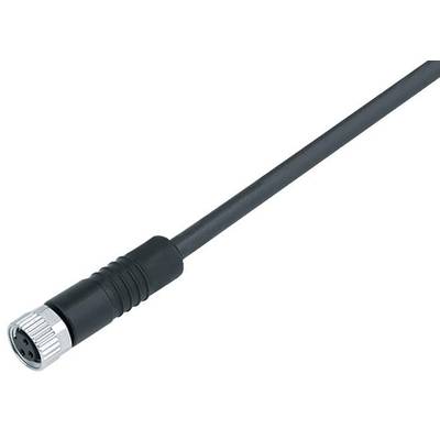 A black, round cable with a silver connector, suitable for electronic devices.