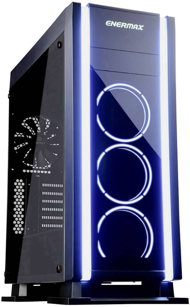 Enermax Saberay RGB Midi tower Game console casing Black 3 built-in LED fans, Built-in fan, Window, Dust filter, Built-in lighting
