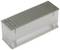 Metallic heat sink with a rectangular shape, ribbed side structure and punched upper plate for heat dissipation.