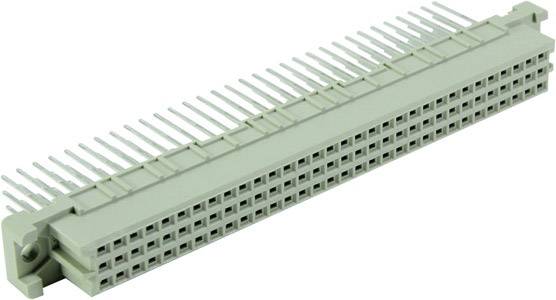 Grey-green electrical connector with multiple rows of slots, suitable for connecting electronic devices.