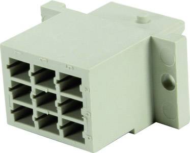 Plastic socket housing with multiple rectangular openings for electrical connections, beige in colour, rectangular in shape.