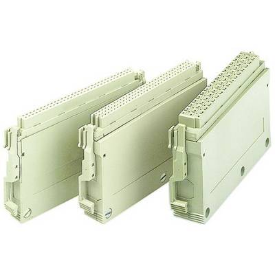 Three beige industrial enclosures with connectors and mounting brackets, used for installation on rails in electrical control cabinets.