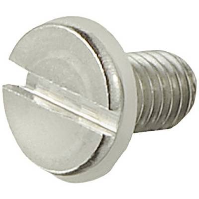 A silver metal slotted screw, suitable for general fixing applications.