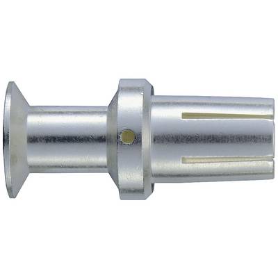 Cylindrical metal pin with a slot, likely a plug contact or electrical connector. Silver-gleaming surface.