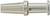 Metallic connector with a circular hollow space and narrow slots along its length, likely part of a plug connector system.