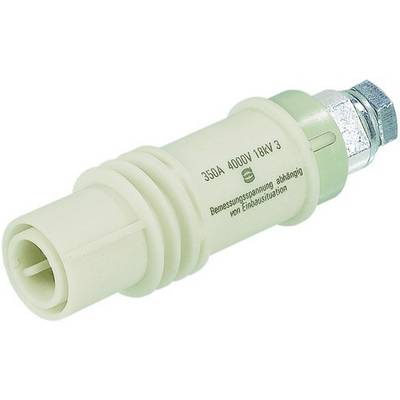 A white high-voltage plug with the inscription '35DA 4000V 18kV', suitable for specific installations, shows technical specifications.