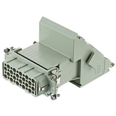 Multi-contact connector with metallic fixing screws, suitable for industrial applications.