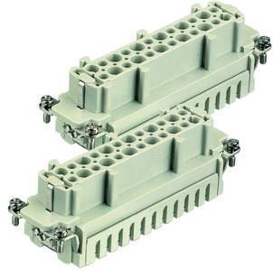 Double row of green multi-pin connectors, suitable for industrial applications for cable connection.