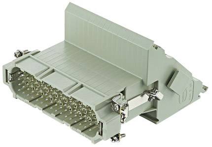 Grey multi-pin connector adapter with side mountings and a large, ribbed handle.