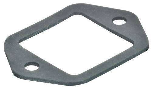 A rectangular sealing ring with rounded corners and two holes on opposite sides, made of black material.