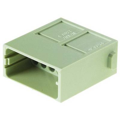Green, rectangular plastic enclosure with an opening and multiple internal compartments, possibly designed for electronic components.