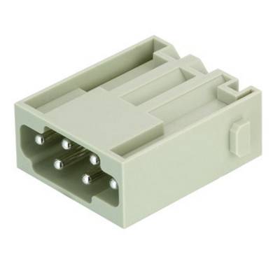 A rectangular, beige plug with six metal pins, suitable for electronic connections.