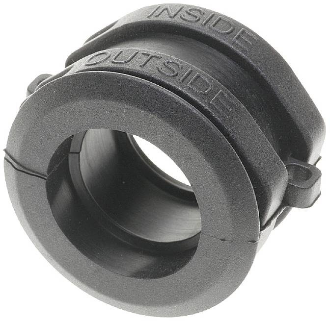 Black, cylindrical plastic part with 'INSIDE' and 'OUTSIDE' labels to indicate the interior and exterior surfaces.