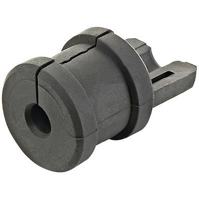 A black plastic cable tie, commonly used for securing cables in electronic devices, shows a round opening at the front.